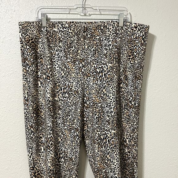Chicos Juliet Pants Women Size 3 XL 16 Leopard Slimming Ankle Pull-On Ponte Knit - Picture 3 of 8